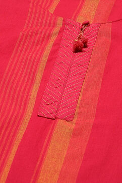 Fuschia Viscose Blend Straight Kurta image number 2